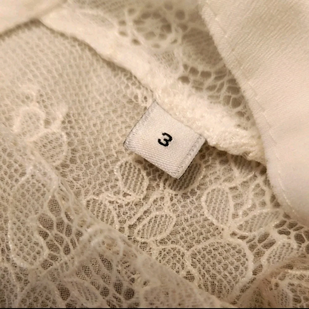 SANDRO Paris Women's Dress US Size 8 White Sheer Embroidered Floral Luxury - Picture 7 of 14